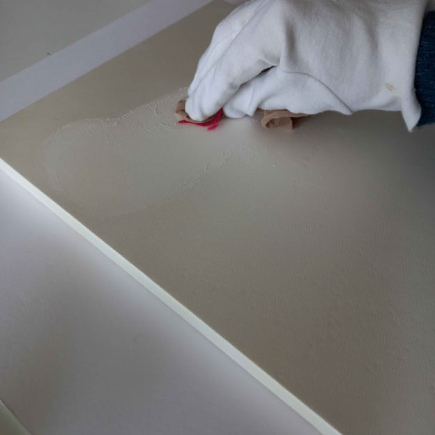 Preparing vellum stretched board